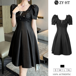 ZYHT EraVogue Womens Dresses Black Dresses Satin Dresses A-Shape Dresses Work Dresses Hiso Dresses Vintage Dresses Work Dresses Party Dresses Evening Dresses 70360