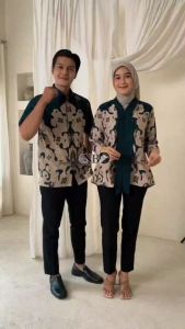 Batik Couple Sarimbit Pasangan Atasan Pria wanita Motif Jenifer - Batik Kembar Putra