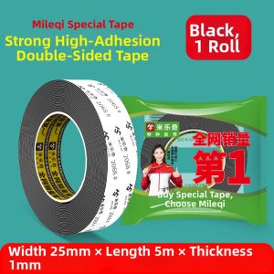 Strong High Adhesive Double Sided Tape Black Heat Resistant Waterproof No Marks