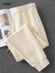 Cotton Blend Casual Pants Womens Autumn New Style High Waist Trousers Sporty Trousers for Ladies Fashionable Ageless