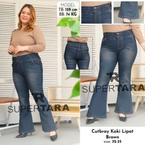 TR16 - TERBARU CELANA JEANS CUTBRAY KAKI LIPAT SZ 32-35 BAHAN SUPER MELAR STREET PINGGANG KARET