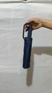 OH 3folds automatic umbrella 16ribs/20ribs black uv coated ring buckile rotateable handle with pouch(sun/rainwind proof)