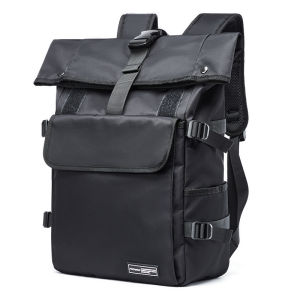 MOYYI Flip Cover Large Laptop Backpack For Men 16“ Laptop Compartment Anti-Theft Pockect Waterproof Oxford Travel Backpack for Outdoor Hiking Casual Office