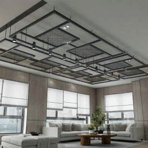 ZUOLEJIA | Custom Iron Grid Rhombus Decorative Partition Screen Ceiling