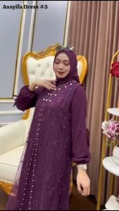 Assyifa Dress Ceruty Babydoll Tille Dress Wanita Terbaru 2024 Kekinian Gamis Viral Dress Kondangan