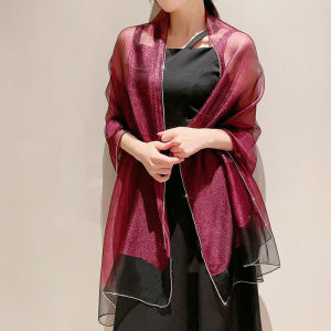 Red Silk Cheongsam Shawl Mom Wedding Dress Outerwear High-End  Silk Long Scarf Arm Covering Korean Style Decorative