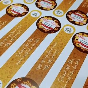 Cetak Stiker Custom Label Kemasan Makanan Print & Cut Langsung A3+ MINIMAL 3PCS