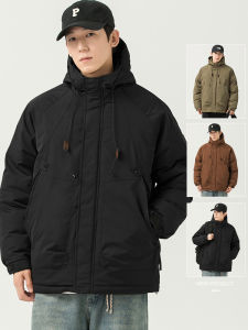 Woodsoon Hooded Cotton Jacket Boys Winter Thickened Loose and Warm Outdoor Sports Mountain Outwear Mens Cotton-Padded Coat