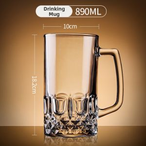 Large Capacity Engraved Beer Mug with Handle