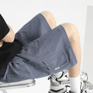 Khaki Cotton Linen Mens Shorts Summer Thin Cotton Linen Pants Loose Fit Casual Trousers Breathable Lightweight Youth Fashion