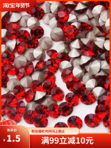 Import Decoration Ma Pointed Bottom round Red Rhinestone Nail Beauty Ornament Paste Diamond Three-Dimensional Pile Rhinestone Nail Tip Crystal Diamond
