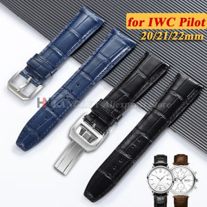 Calfskin Slub Pattern Leather Watch Strap for IWC Portugieser Portofino Breathable Brown Band 20mm 21mm 22mm Men Women Bracelets