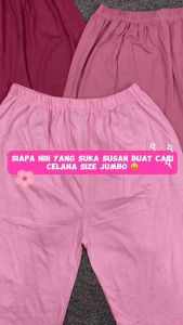 (Polos) Celana Wanita Selutut Pendek Big Size Muat Sampai Super Jumbo / Dalaman Adem Murah Santai