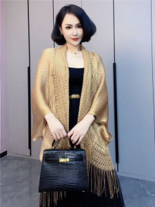 Áo Choàng Len Dệt Kim Mỏng Mùa Hè Cho Nữ Áo Choàng Lót Cổ Tay Áo Dài Tay Mùa Xuân Thu Mùa Hè Áo Khoác Ngoài Đa Năng