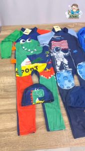 ✅พร้อมส่งในไทย✅‼️แถมหมวก‼️ กันUVได้ ชุดว่ายน้ำ เด็ก ลูกชาย เสื้อแขนยาว กางเกงขายาว ผ้ากันUV UPF50+ B241101047-051