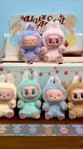 POPMART LABUBU V2 Macaron Sit and Party Vinyl Plush Doll Pendantrandom
