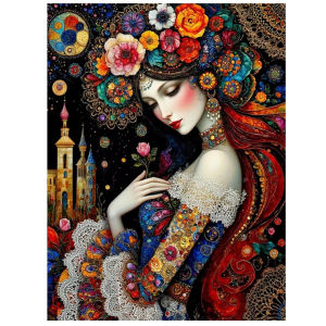 Colorful Bohemian Floral Woman Portrait Jigsaw Puzzle 500/1000/1200/2000PCS Stress Relief Puzzle Wall Art Decor Gift