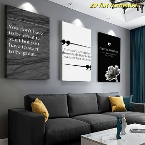 3 inspiring quotes art canvas posters suitable for bedroom living room bathroom and office wall decoration 2D flat printing