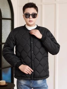 Áo Khoác Cotton Dày Mùa Đông Cho Nam Áo Lót Cotton Chống Lạnh Mặc Trong Và Ngoài Dáng Rộng Dài Đến Giữa Eo Khóa Đơn