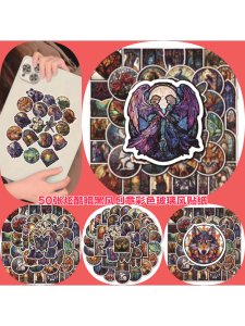 Cool Dark Creative Colorful Glass Style Stickers Waterproof Easy Tear off for Laptop Mobile Phone Case Decoration DIY Scrapbooking