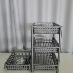 BigOne ชั้นวางของพลาสติก 2/3/4 ชั้น สีบรอนส์เงิน ขนาดเล็ก/ขนาดใหญ่