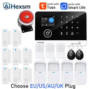 NEW 2G WiFi GSM Wireless Alarm System House Office Apartment Security Protection Set PIR Sensor Works with Tuya Smart Life Alexa