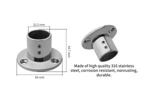 Boat Mount Pipe Stanchion 316 Stainless Steel 90° 22/25/30/32mm Round Pipe Base Handrail Fitting Stanchion Marine Accessories