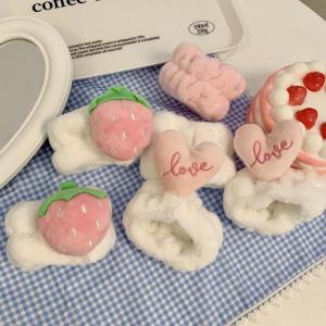 Stuffed Face Wash Waterproof Wrist Strap Cute Cartoon Wash Oversleeve Towel Girl Hair Band Hair Rope Tie Horsetail Headwear