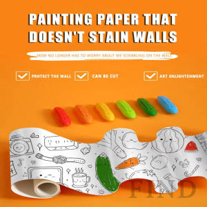 FIND  3M Coloring Roll Painting Paper Drawing Roll Childrens Graffiti Wallpapers For Kids Girls Boys Gift
