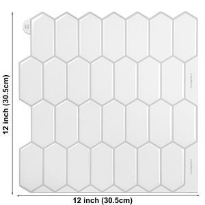 10PCS Premium 3D Trendy Self Adhesive Wall Sticker Tile Pattern Waterproof Wallpaper DIY Backsplsh For Home Apartment Renovation