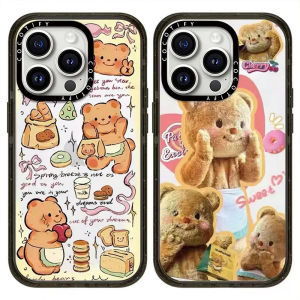 CASY Collaborative Cute Butter Bear Magnetic Attraction Phone Case Creative Anti-Fall Apple 12/13Pro Max Compatible Trendy Brand