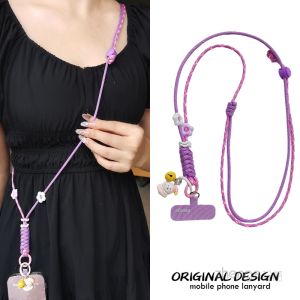 สายโซนี่เคียวบุรีทำมือสุดเทรนด์สำหรับโทรศัพท์มือถือพร้อมสายสะพายกระเป๋า AirPods สายคล้องคอกล้องแบบปรับได้สำหรับกลางแจ้ง