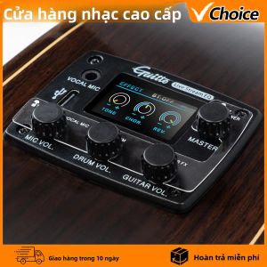 Phụ Kiện Đàn Guitar Nhựa Guitto Acoustic Guitar Đa Chức Năng Bộ Thu Âm Rung GGP-05 EQ Kỹ Thuật Số Kèm Micro Dành Cho Phát Trực Tiếp