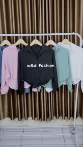 Atasan Kemeja Puff Chia Kemeja Blouse Top Wanita