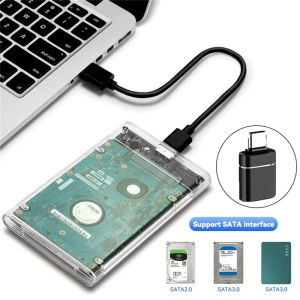 Congdi | 2.5 External Hard Drive Enclosure USB 3.0 to SATA III Tool-Free Clear Hard Disk Case for 2.5 inch 7mm 9.5mm SATA HDD SSD Case