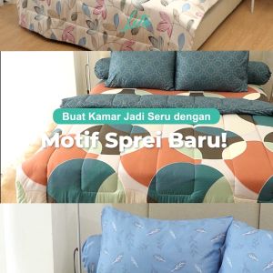 KINTAKUN LITE Bedcover Set Fitted Motif Margot 160x200 / 180x200 Seprai Flower Aesthetic Microfiber Tinggi 20cm - Varian Size