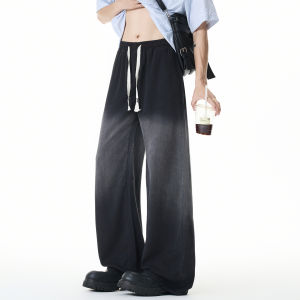 ZUOFEILI | Gradient Tencel Loose Straight Mens Casual Pants