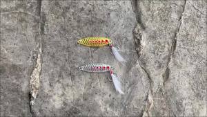 AKAKUMA | 5pcs Fish-scale Pattern Red Dot Metal Spinner Spoon Fishing Lure Metal Bait Bass Bait Feather Hook