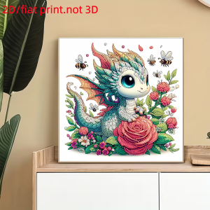 2d/flat 1 Diamond Painting Frameless Painting animal Pattern canvas Material family use for elders and Relatives