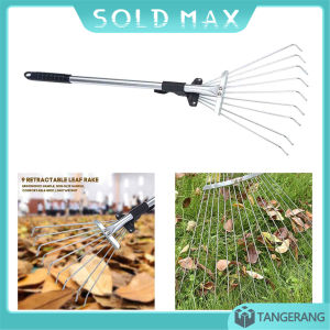 Penggaruk Daun Teleskopik/Sapu Garuk Besi/Scalable Garden Rake/Dapat Diperpanjang Daun Rake