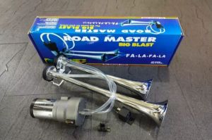 แตรลมไฟฟ้า 2 ปาก ใช้ไฟ 24vไม่ต้องใช้ถังลม เสียงดังมากๆ อุปกรณ์ครบชุด