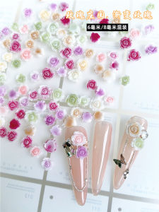 เครื่องประดับเล็บดอกกุหลาบ ดอกไม้ปีใหม่ 2025 สำหรับเจ้าสาว ดอกไม้ 3 มิติ ผสม เครื่องประดับเล็บ วัสดุสังเคราะห์ ความยาวปกติ