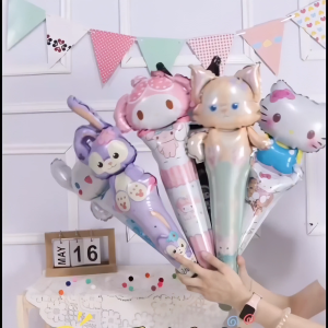 (READY STOCK) Belon Panjang Stick Sanrio Theme Hiasan Birthday Party Decoration Long Balloon Cute Kids Toy 三丽鸥生日派对装饰棒状气球