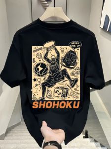 Áo Thun Nam Tay Ngắn Cotton Phong Cách Mỹ Mùa Hè Thường Ngày in Họa Tiết Hoạt Hình Thoáng Khí Thoải Mái Cỡ Lớn