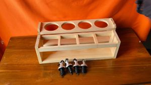 TEMPAT BOTOL SIRUP BONUS TUTUP BOTOL | RAK BOTOL | RAK BOTOL KAYU