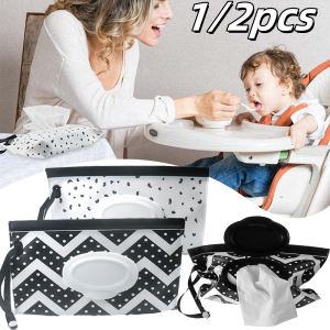 1/2pcs Baby Wipe Storage Bag Refillable For Travel Mask Bags Tissue Bags Wet Wipes Outdoor Camp Useful Baby Stroller Accessory
