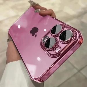 Ốp Điện Thoại Silicon Trong Suốt Mạ Sang Trọng Cho iPhone 13/12 Mini Full Lens Protector Chống Trầy Xước Chống Vân Tay Vỏ Chống Trượt