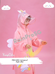 RAINPRO Kids 3D Cartoon Raincoat: Boys and Girls Kindergarten Elementary School w Backpack Slot