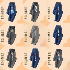 Spring Autumn Boys Jeans Thin Model Middle Large Children Spring Fashionable Long Pants Childrens Clothing Kids Fashion