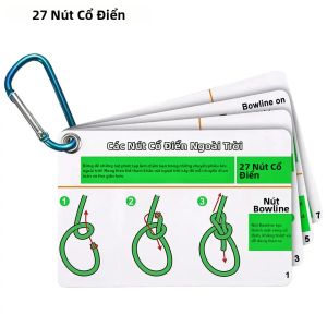 Bộ Thẻ Hướng Dẫn Thắt Nút Leo Núi Với Móc Khóa Mini 27 Hướng Dẫn Thắt Nút Dây Thừng Dụng Cụ Thắt Nút Chống Nước Tối Ưu Cho Các Hoạt Động Ngoài Trời